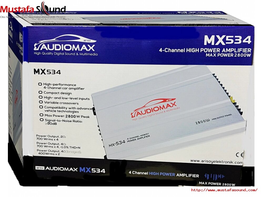 Audimax MX534 4 Channel Amfi 2800W